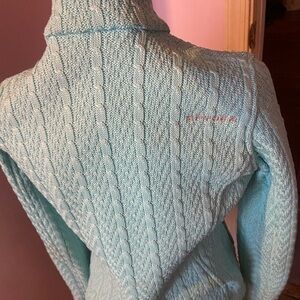 Spyder Blue Turtleneck Jacket with Cable Knit Design